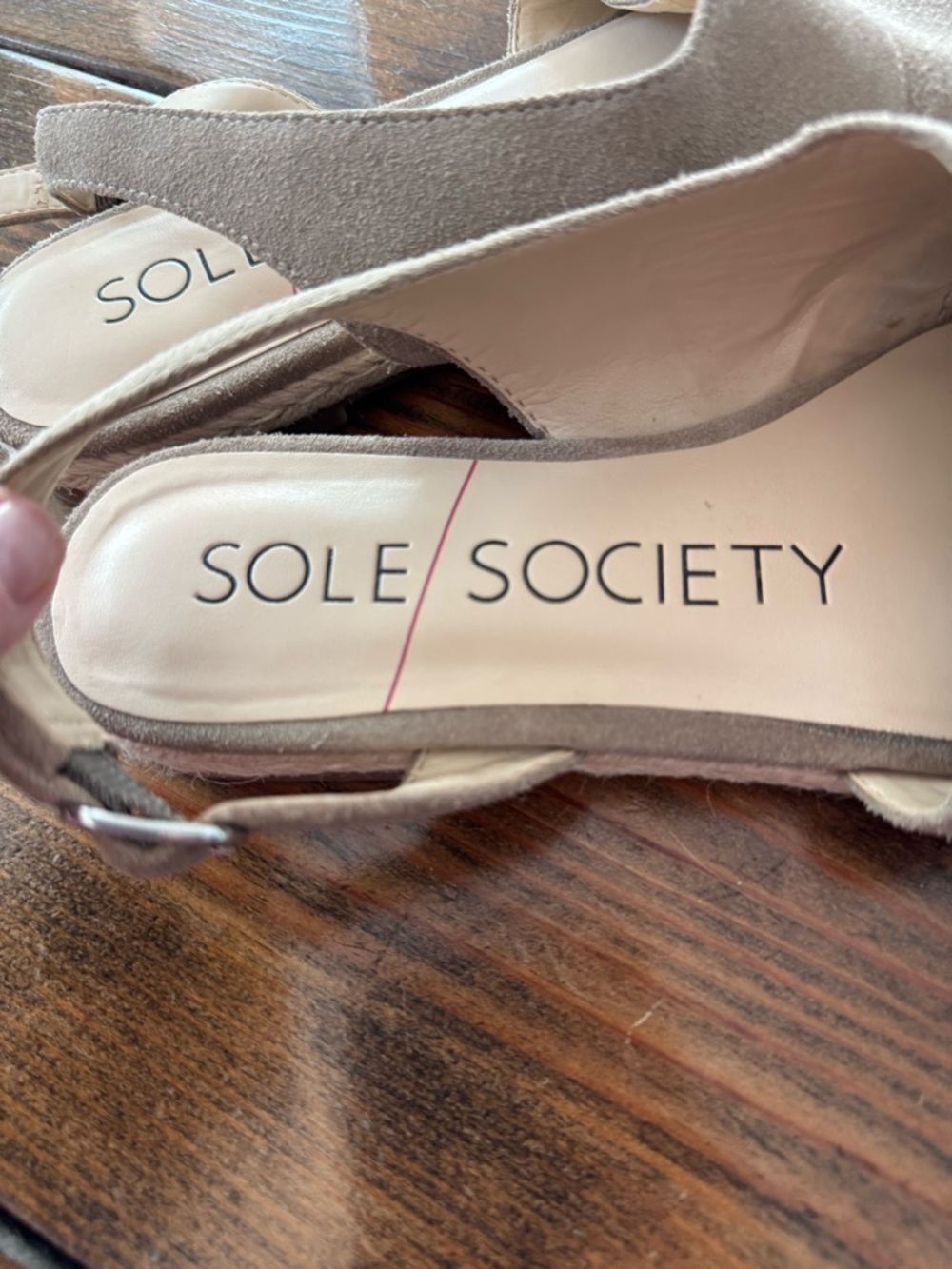 Sole society Tan slingback suede sandal size 7.5 flat - Picture 3 of 8
